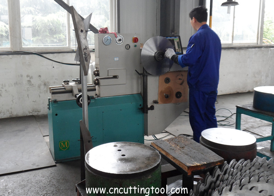 Industrial computer control circular saw blade tension and rolling machine