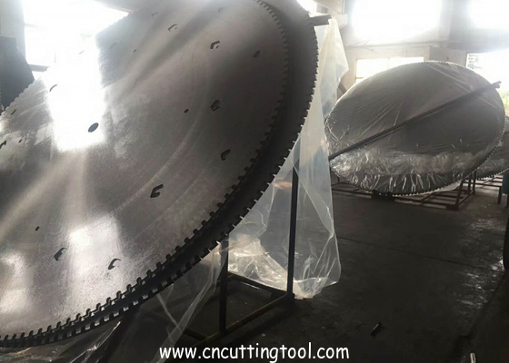 Induction welding tempering quarry saw blanks for gantry cutting machine