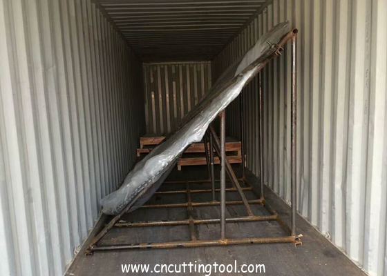 Induction welding tempering quarry saw blanks for gantry cutting machine